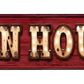 Open House Bulb Letters Metal Arrow Sign