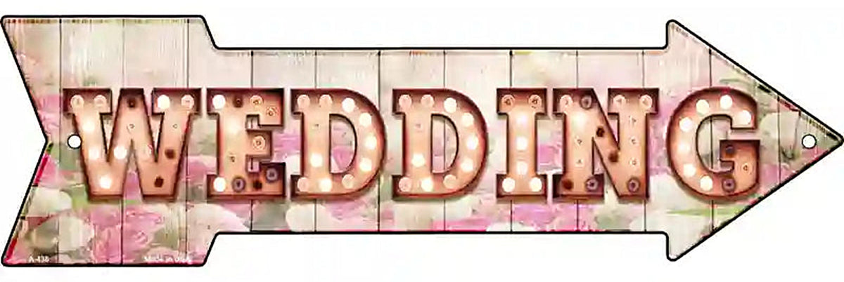 Wedding Bulb Letters Metal Arrow Sign