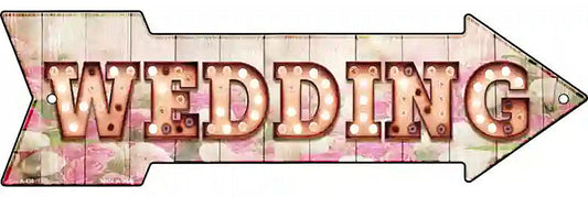 Wedding Bulb Letters Metal Arrow Sign
