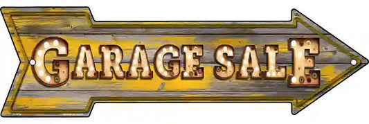 Garage Sale Bulb Letters Metal Arrow Sign