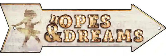 Hopes & Dreams Bulb Letters Metal Arrow Sign