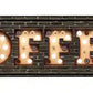 Coffee Bulb Letters Metal Arrow Sign