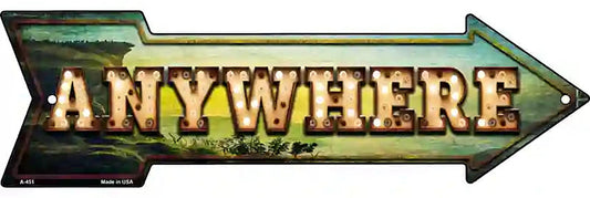 Anywhere Bulb Letters Metal Arrow Sign