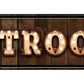 Restrooms Bulb Letters Metal Arrow Sign