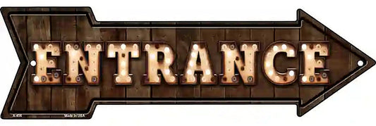 Entrance Bulb Letters Metal Arrow Sign
