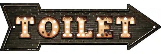Toilet Bulb Letters Metal Arrow Sign