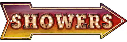 Showers Bulb Letters Metal Arrow Sign