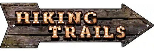 Hiking Trails Bulb Letters Metal Arrow Sign
