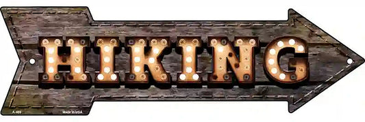 Hiking Bulb Letters Metal Arrow Sign