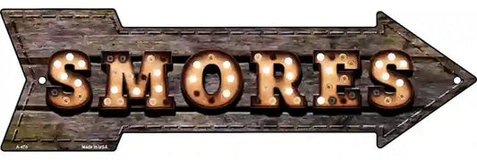 Smores Bulb Letters Metal Arrow Sign