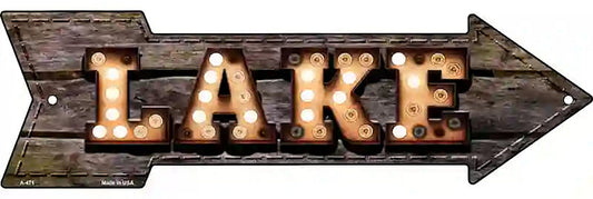 Lake Bulb Letters Metal Arrow Sign