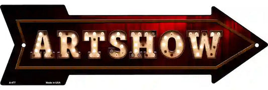 Art show Bulb Letters Metal Arrow Sign