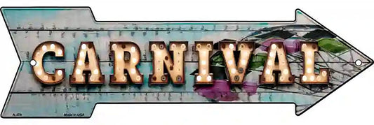Carnival Bulb Letters Metal Arrow Sign