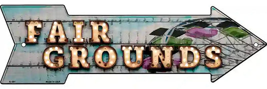 Fair Grounds Bulb Letters Metal Arrow Sign