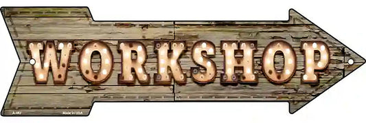 Workshop Bulb Letters Metal Arrow Sign