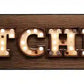 Kitchen Bulb Letters Metal Arrow Sign