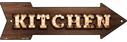 Kitchen Bulb Letters Metal Arrow Sign