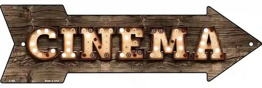 Cinema Bulb Letters Metal Arrow Sign