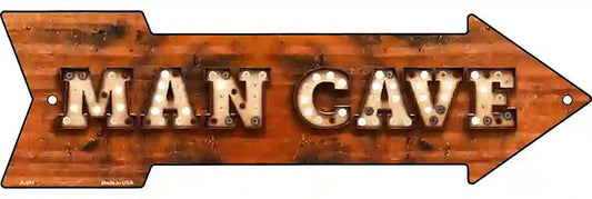 Man Cave Bulb Letters Metal Arrow Sign