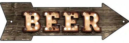 Beer Bulb Letters Metal Arrow Sign