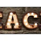 Beach With Trees Bulb Letters Metal Arrow Sign