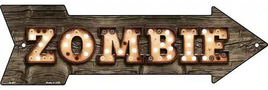 Zombie Bulb Letters Metal Arrow Sign