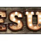 Jesus Bulb Letters Metal Arrow Sign