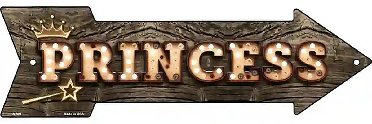 Princess Bulb Letters Metal Arrow Sign