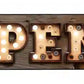 Were Open Bulb Letters Metal Arrow Sign