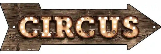 Circus Bulb Letters Metal Arrow Sign