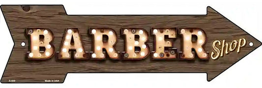 Barber Shop Bulb Letters Metal Arrow Sign