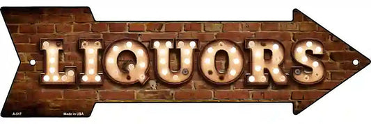 Liquors Bulb Letters Metal Arrow Sign