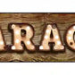 Garage Bulb Letters Metal Arrow Sign