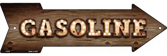Gasoline Bulb Letters Metal Arrow Sign