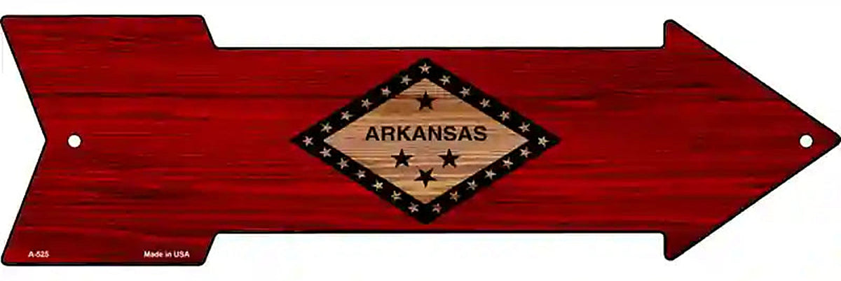 Arkansas State Flag Metal Arrow Sign