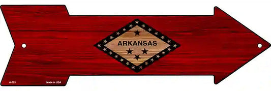 Arkansas State Flag Metal Arrow Sign