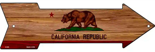California State Flag Metal Arrow Sign