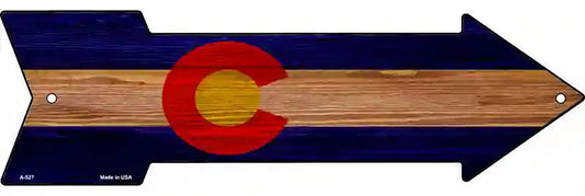 Colorado State Flag Metal Arrow Sign