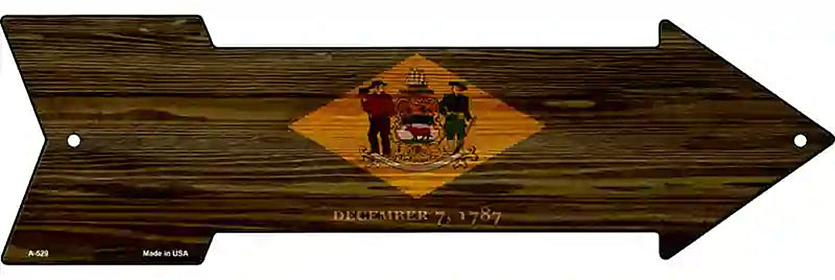 Delaware State Flag Metal Arrow Sign