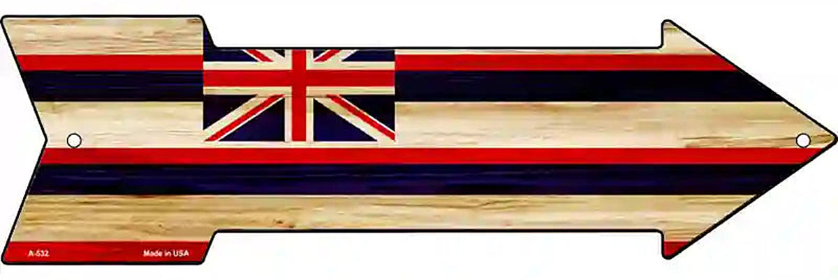 Hawaii State Flag Metal Arrow Sign