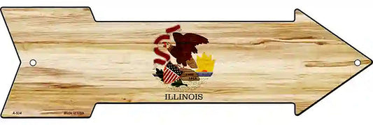 Illinois State Flag Metal Arrow Sign