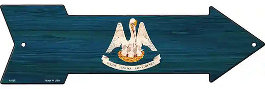 Louisiana State Flag Metal Arrow Sign