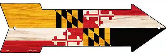 Maryland State Flag Metal Arrow Sign
