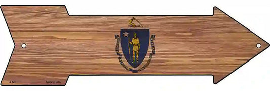 Massachusetts State Flag Metal Arrow Sign