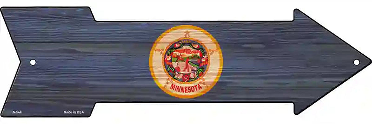 Minnesota State Flag Metal Arrow Sign