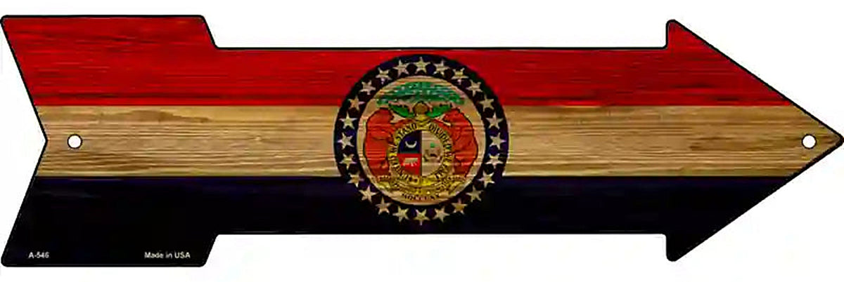 Missouri State Flag Metal Arrow Sign