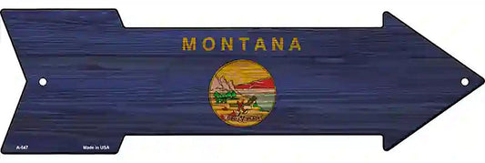 Montana State Flag Metal Arrow Sign