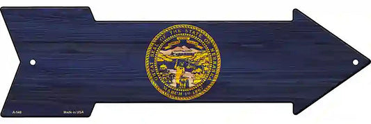 Nebraska State Flag Metal Arrow Sign
