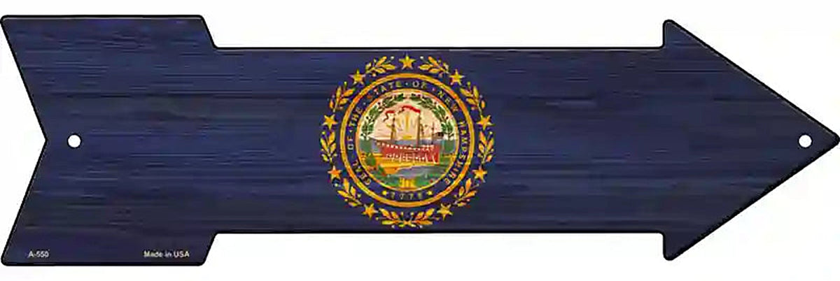 New Hampshire State Flag Metal Arrow Sign