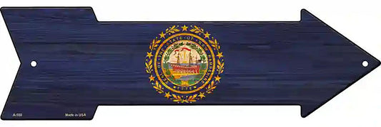 New Hampshire State Flag Metal Arrow Sign